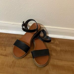 Black Leather Sandals